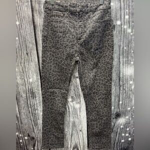 GAP Leopard Print Skinny Jeans - Black and Gray